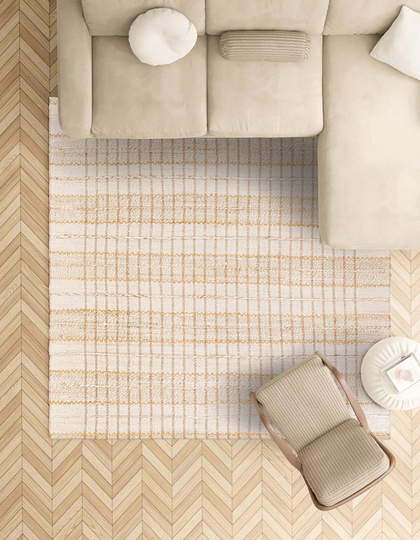 Sequoia Handwoven Jute Collection Area Rug -  Mendocino Square Ivory  lifestyle 21