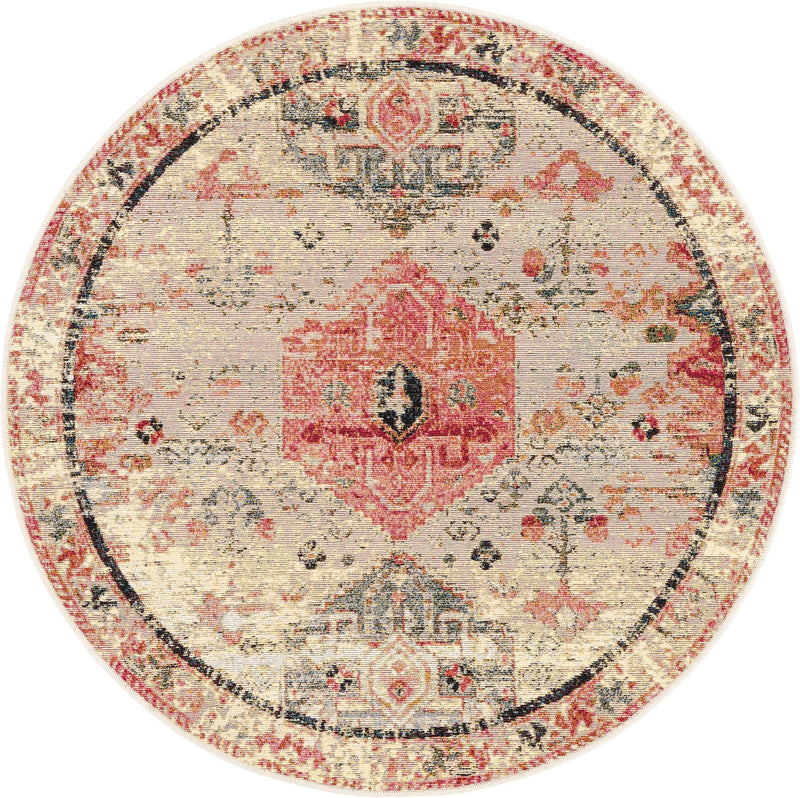 Patio Elegance Collection Area Rug -  Meadow Round Multi  lifestyle 24