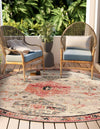 Patio Elegance Collection Area Rug -  Meadow Round Multi  lifestyle 38