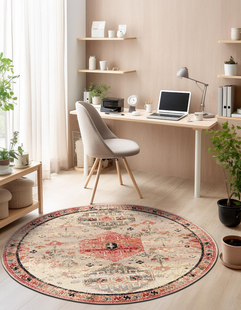 Patio Elegance Collection Area Rug -  Meadow Round Multi  lifestyle 40