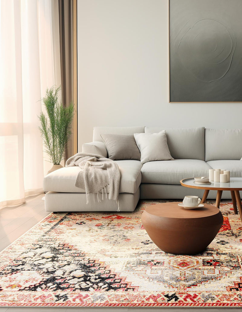 Patio Elegance Collection Area Rug -  Meadow Square Multi  lifestyle 39