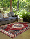 Patio Elegance Collection Area Rug -  Alcove Rectangle Red and Navy Blue  lifestyle 5