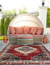 Patio Elegance Collection Area Rug -  Alcove Rectangle Red and Navy Blue  lifestyle 6