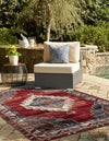 Patio Elegance Collection Area Rug -  Alcove Rectangle Red and Navy Blue  lifestyle 11
