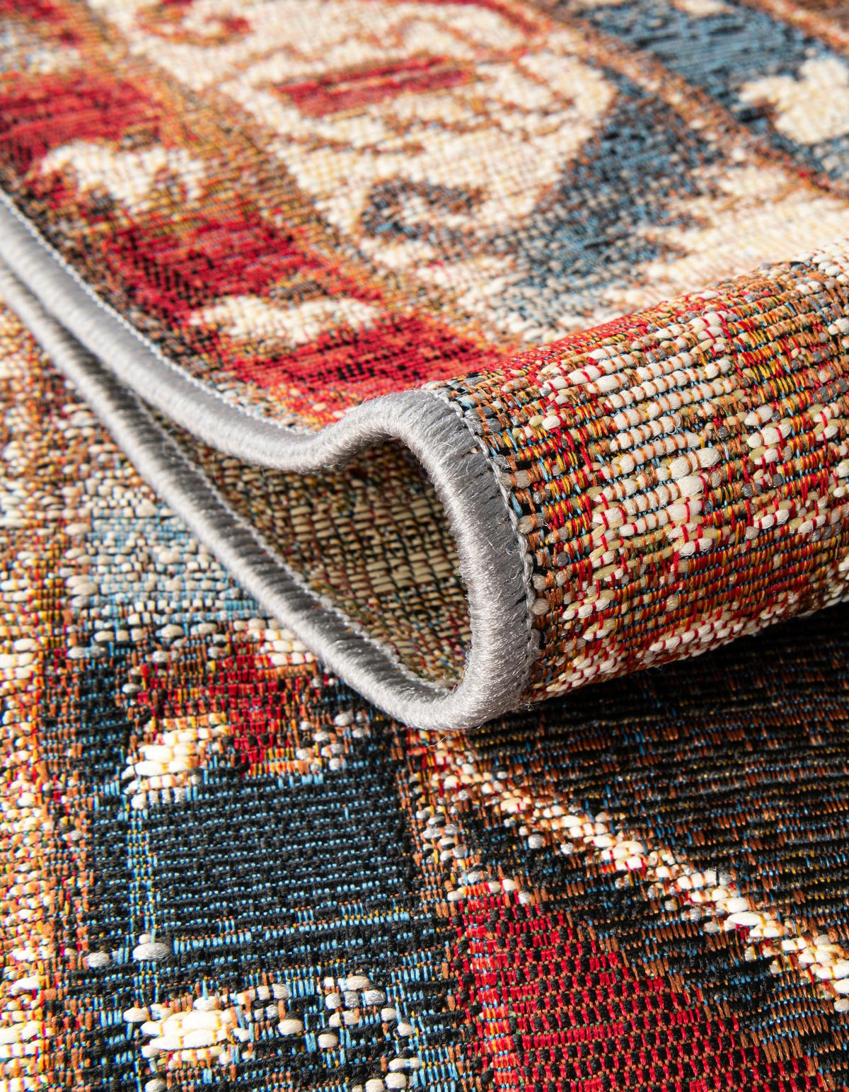 Patio Elegance Collection Area Rug -  Alcove Rectangle Red and Navy Blue  lifestyle 13