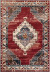Patio Heritage Collection Area Rug -  Alcove Rectangle Red and Navy Blue  lifestyle 2