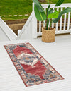 Patio Elegance Collection Area Rug -  Alcove Runner Red and Navy Blue  lifestyle 45