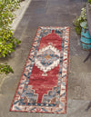 Patio Elegance Collection Area Rug -  Alcove Runner Red and Navy Blue  lifestyle 51