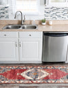 Patio Elegance Collection Area Rug -  Alcove Runner Red and Navy Blue  lifestyle 54