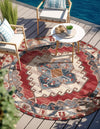 Patio Elegance Collection Area Rug -  Alcove Round Red and Navy Blue  lifestyle 26