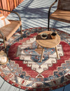 Patio Elegance Collection Area Rug -  Alcove Round Red and Navy Blue  lifestyle 34