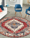 Patio Elegance Collection Area Rug -  Alcove Round Red and Navy Blue  lifestyle 40
