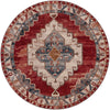 Patio Heritage Collection Area Rug -  Alcove Round Red and Navy Blue  lifestyle 55