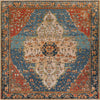 Patio Elegance Collection Area Rug -  Grove Square Navy Blue and Rust Red  lifestyle 23