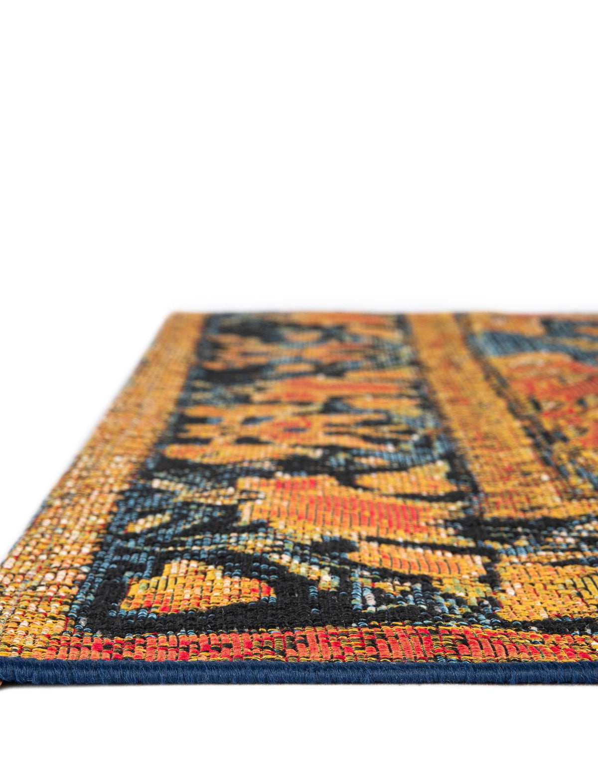 Patio Elegance Collection Area Rug -  Grove Rectangle Navy Blue and Rust Red  lifestyle 14