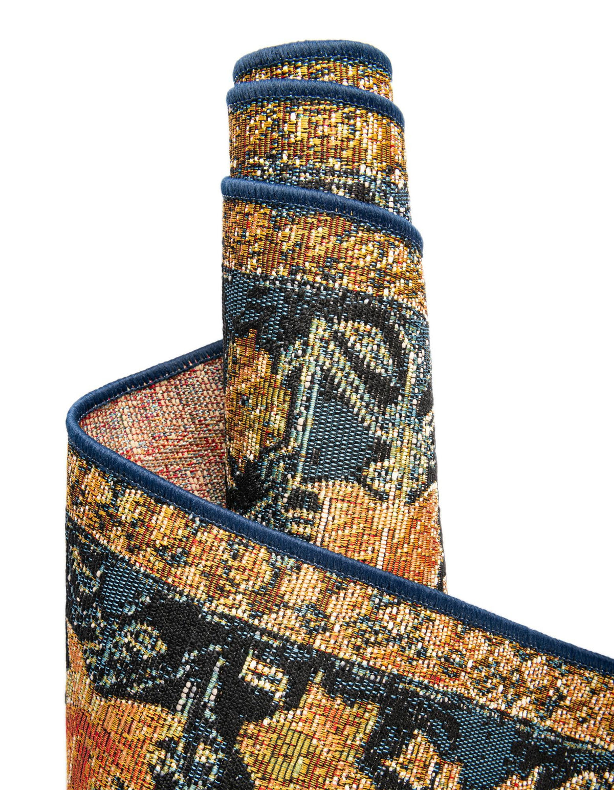 Patio Elegance Collection Area Rug -  Grove Rectangle Navy Blue and Rust Red  lifestyle 18