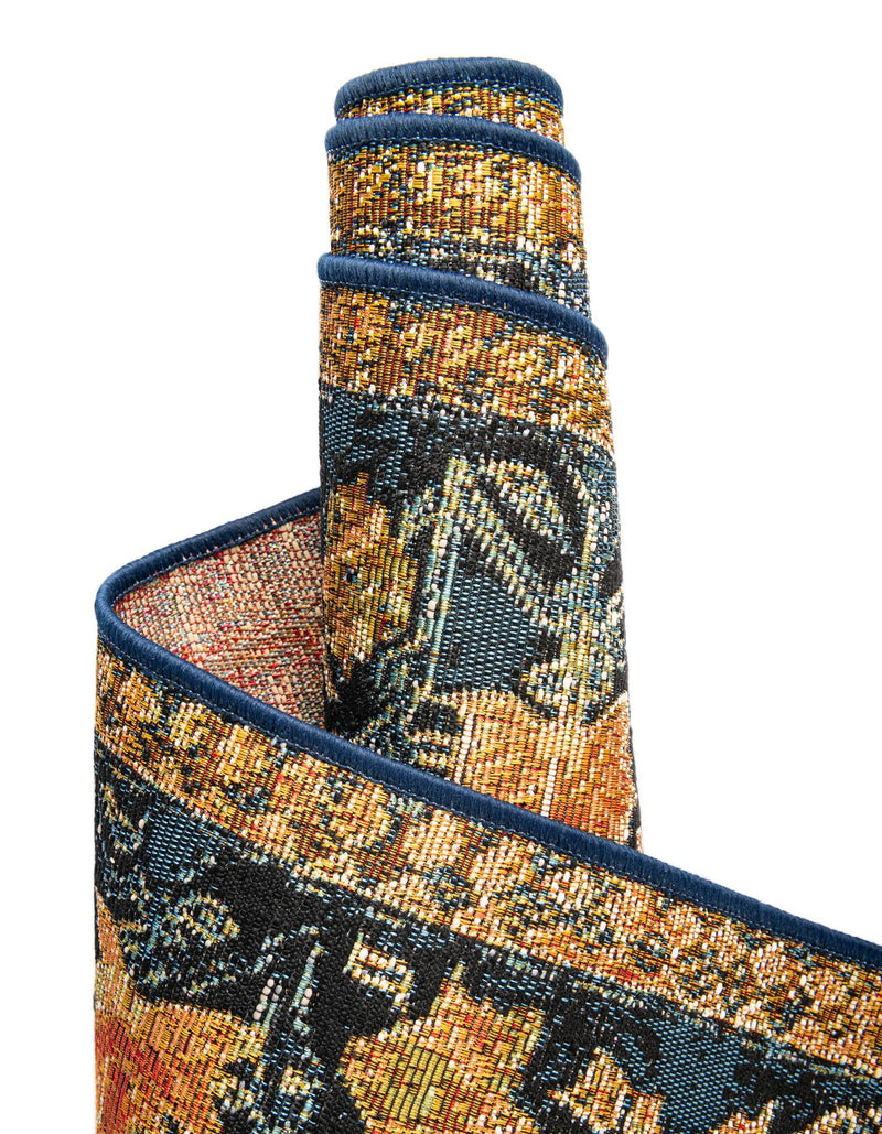 Patio Elegance Collection Area Rug -  Grove Rectangle Navy Blue and Rust Red  lifestyle 18