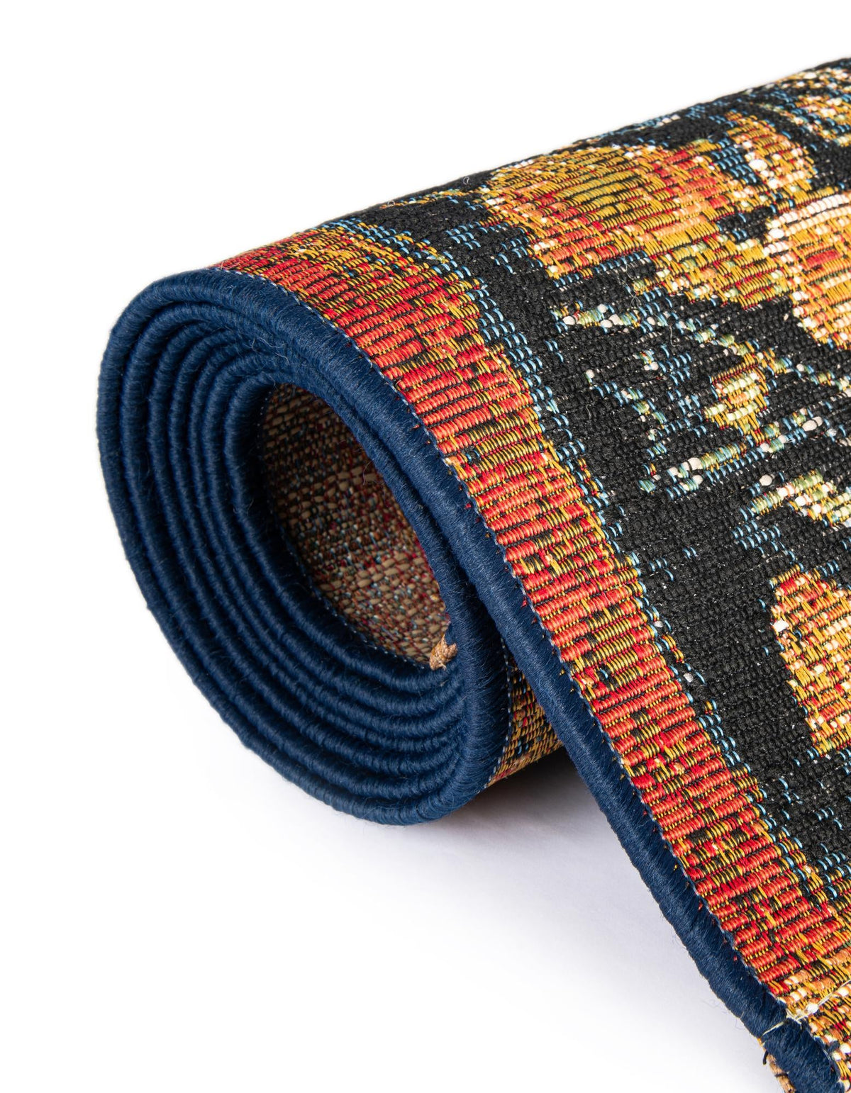 Patio Elegance Collection Area Rug -  Grove Rectangle Navy Blue and Rust Red  lifestyle 19