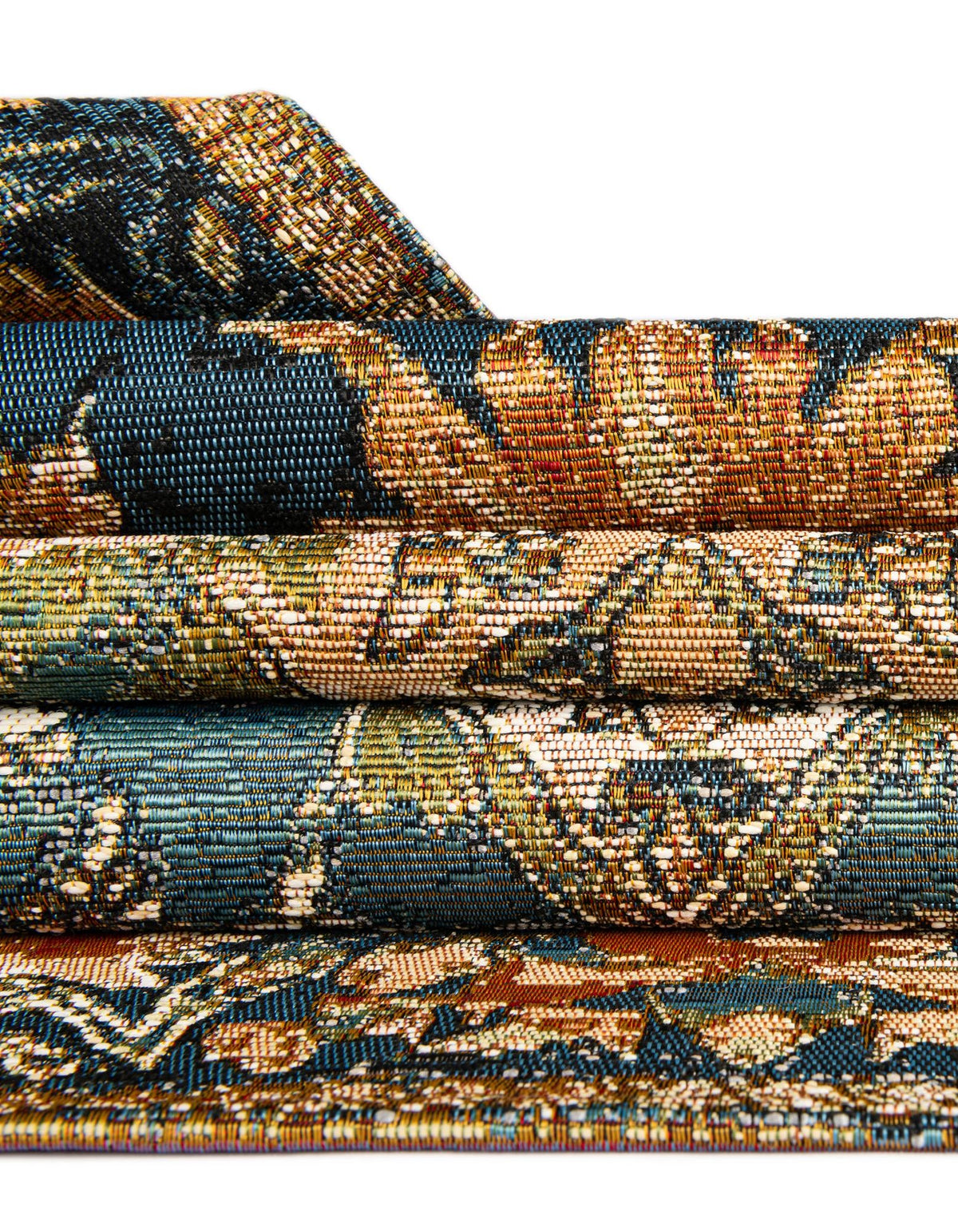 Patio Elegance Collection Area Rug -  Grove Rectangle Navy Blue and Rust Red  lifestyle 21