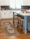 Patio Elegance Collection Area Rug -  Grove Runner Navy Blue and Rust Red  lifestyle 35
