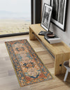 Patio Elegance Collection Area Rug -  Grove Runner Navy Blue and Rust Red  lifestyle 47