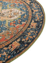 Patio Elegance Collection Area Rug -  Grove Round Navy Blue and Rust Red  lifestyle 43