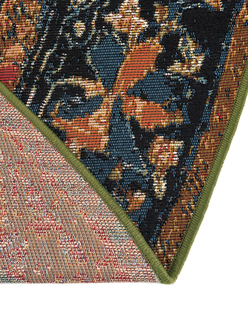 Patio Elegance Collection Area Rug -  Grove Round Navy Blue and Rust Red  lifestyle 49