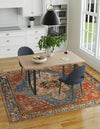 Patio Elegance Collection Area Rug -  Grove Square Navy Blue and Rust Red  lifestyle 26