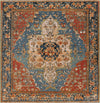 Patio Heritage Collection Area Rug -  Grove Square Navy Blue and Rust Red  lifestyle 55