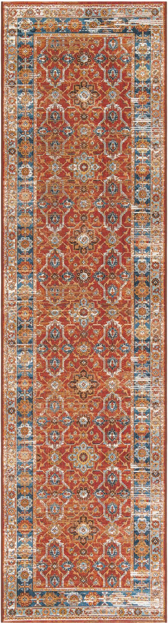 Patio Elegance Collection Area Rug -  Eden Runner Antique Red  lifestyle 22