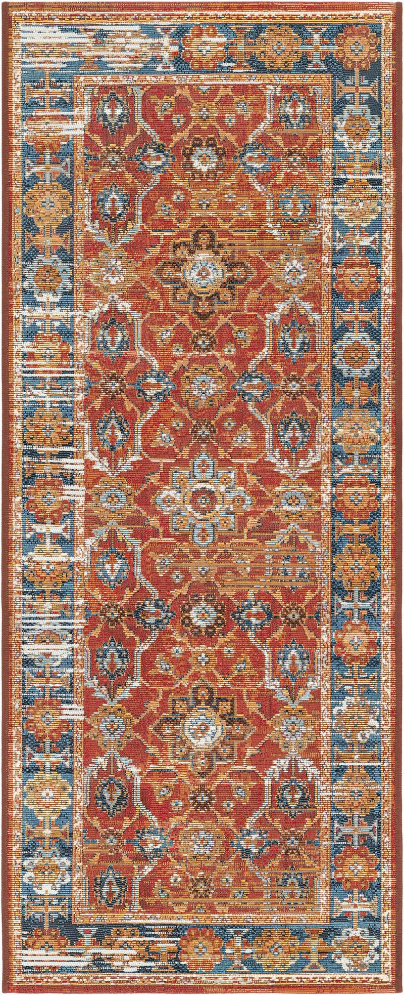 Patio Heritage Collection Area Rug -  Eden Runner Antique Red  lifestyle 54