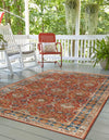 Patio Elegance Collection Area Rug -  Eden Rectangle Antique Red  lifestyle 6