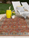 Patio Elegance Collection Area Rug -  Eden Rectangle Antique Red  lifestyle 9