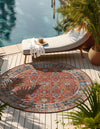 Patio Elegance Collection Area Rug -  Eden Round Antique Red  lifestyle 33