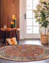 Patio Elegance Collection Area Rug -  Eden Round Antique Red  lifestyle 36