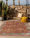 Patio Elegance Collection Area Rug -  Eden Square Antique Red  lifestyle 27