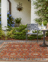 Patio Elegance Collection Area Rug -  Eden Square Antique Red  lifestyle 33