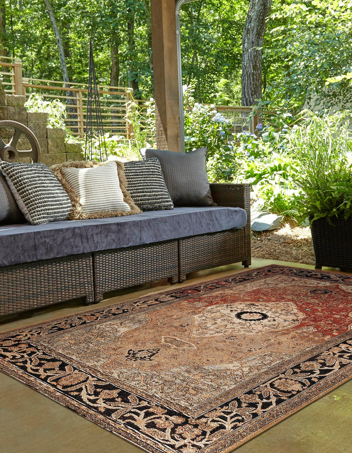 Patio Elegance Collection Area Rug -  Gazebo Rectangle Multi  lifestyle 7