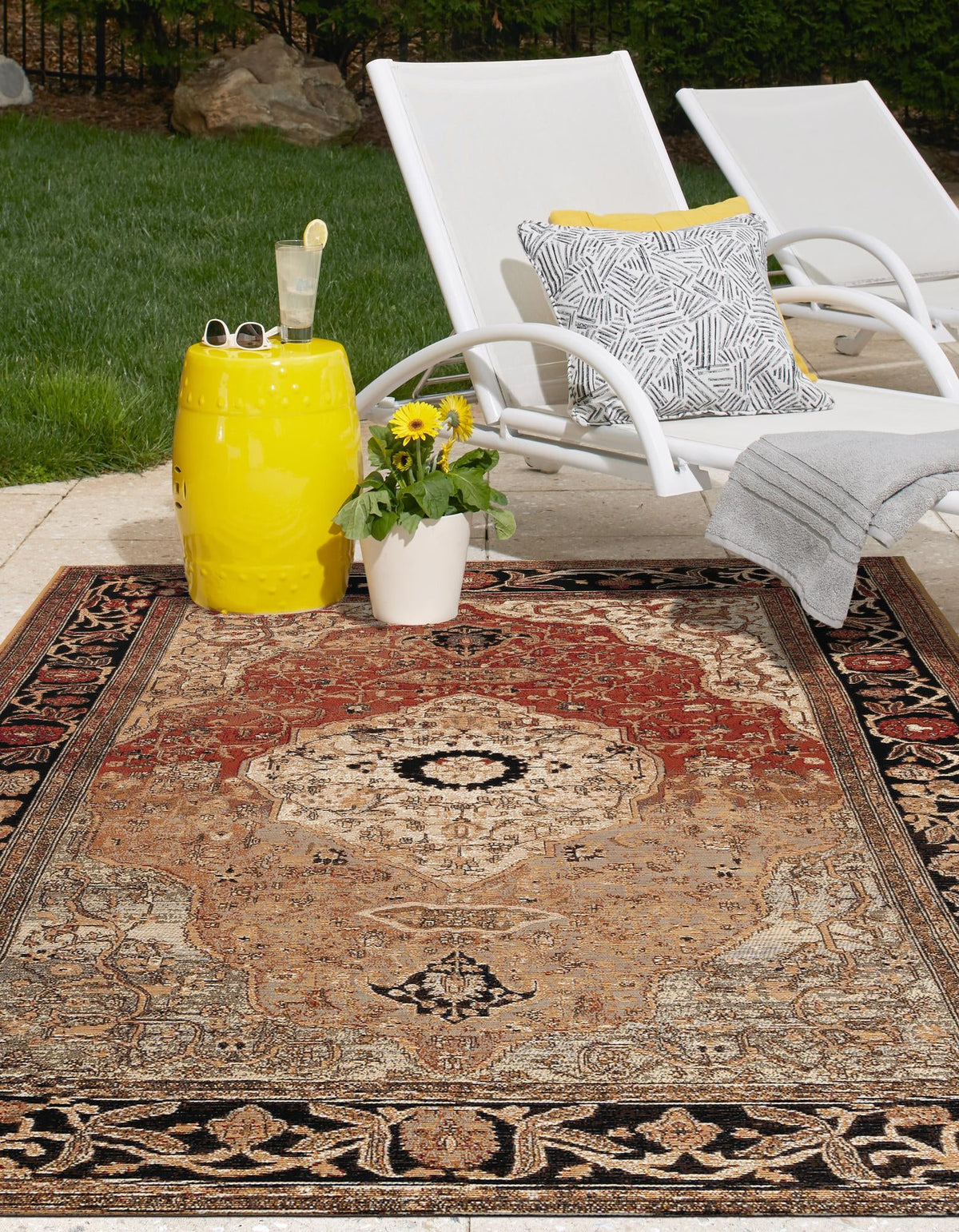 Patio Elegance Collection Area Rug -  Gazebo Rectangle Multi  lifestyle 10