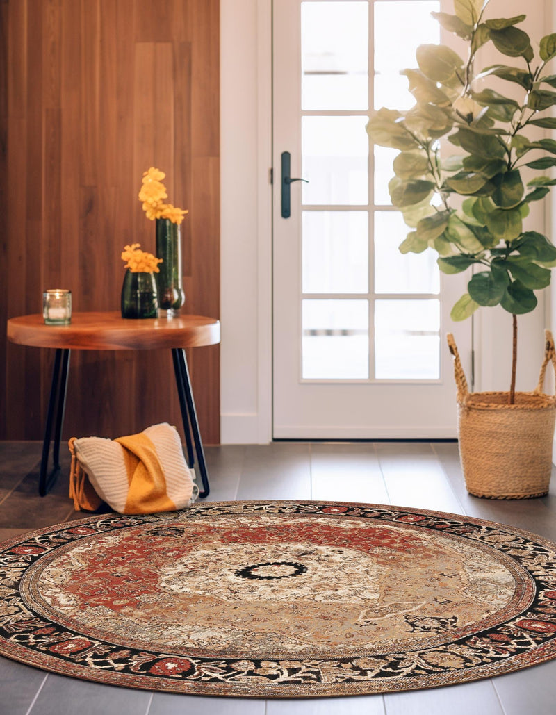 Patio Elegance Collection Area Rug -  Gazebo Round Multi  lifestyle 36