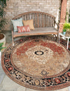 Patio Elegance Collection Area Rug -  Gazebo Round Multi  lifestyle 39