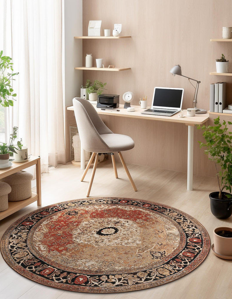 Patio Elegance Collection Area Rug -  Gazebo Round Multi  lifestyle 48