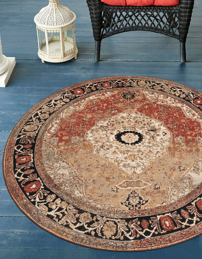 Patio Elegance Collection Area Rug -  Gazebo Round Multi  lifestyle 51