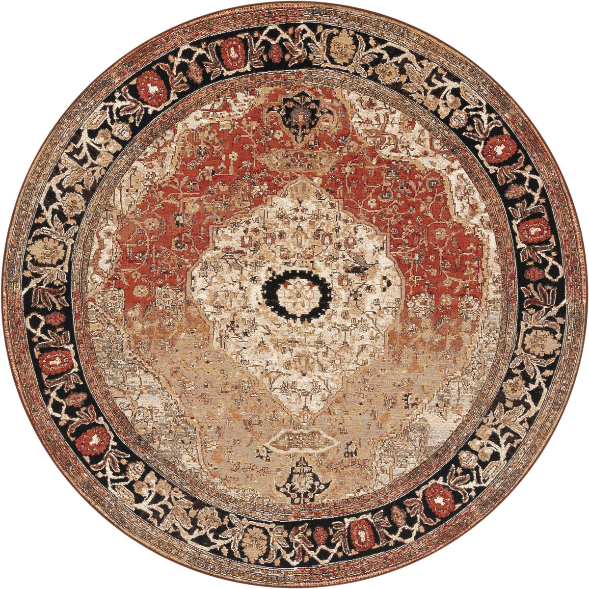 Patio Elegance Collection Area Rug -  Gazebo Round Multi  lifestyle 24