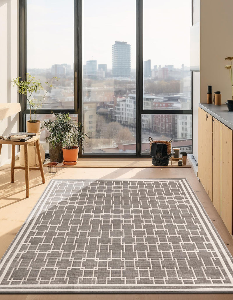 Metro Heights Collection Area Rug -  Ellis Rectangle Gray  lifestyle 7