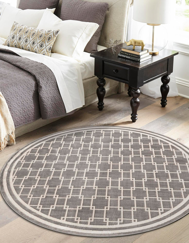 Metro Heights Collection Area Rug -  Ellis Round Gray  lifestyle 25