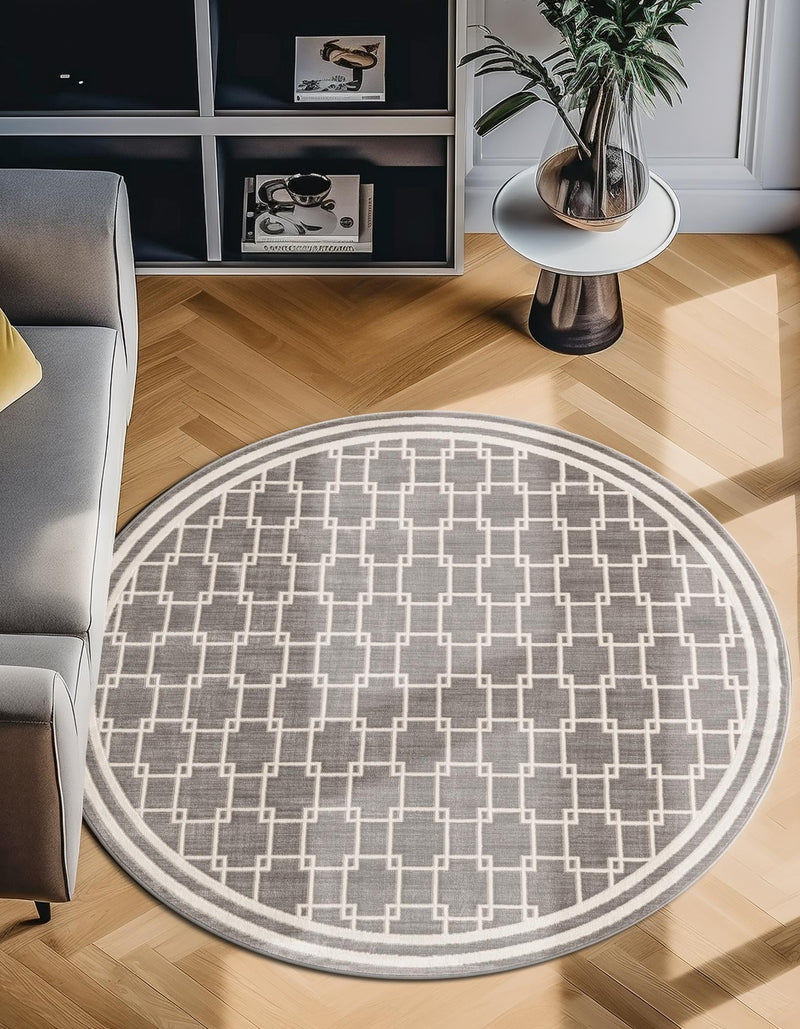 Metro Heights Collection Area Rug -  Ellis Round Gray  lifestyle 28