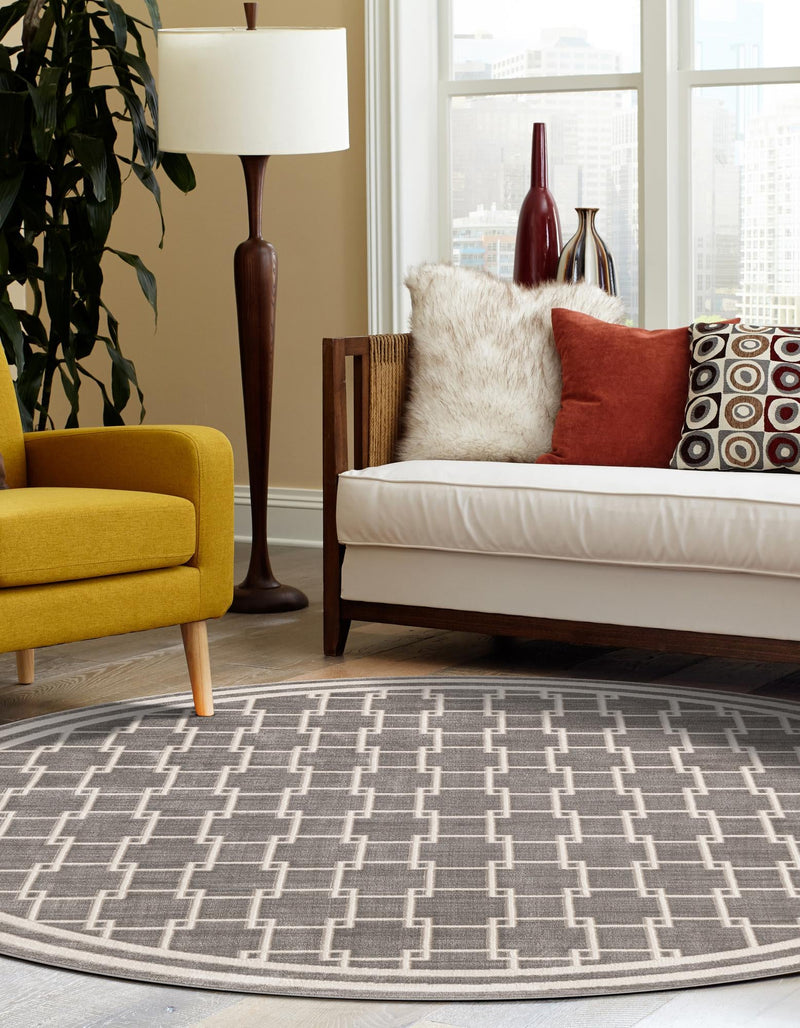 Metro Heights Collection Area Rug -  Ellis Round Gray  lifestyle 31