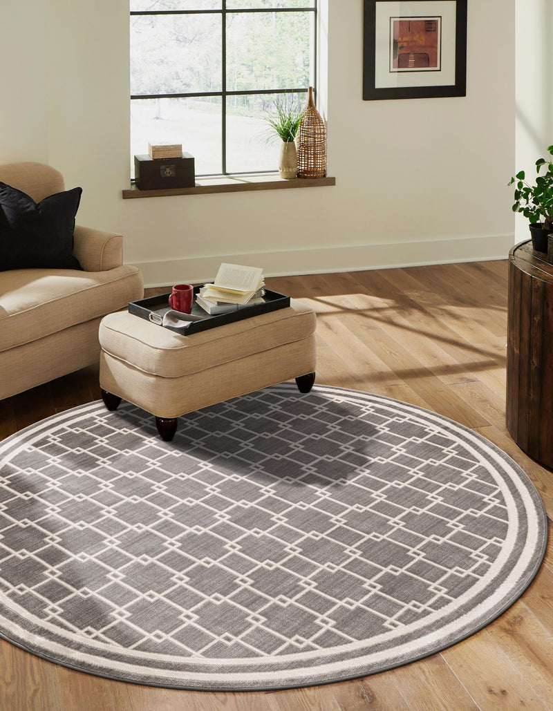 Metro Heights Collection Area Rug -  Ellis Round Gray  lifestyle 37