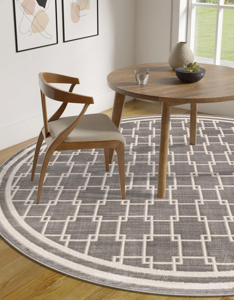 Metro Heights Collection Area Rug -  Ellis Round Gray  lifestyle 52